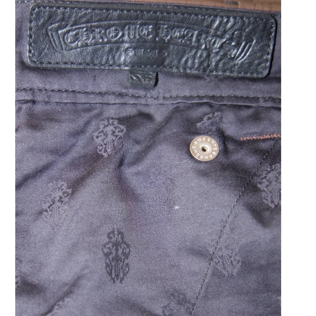 Chrome Hearts Leather Carpenter Nylon Pants Brown