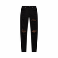 Amiri MX1 Suede Brown Patch Jeans Black