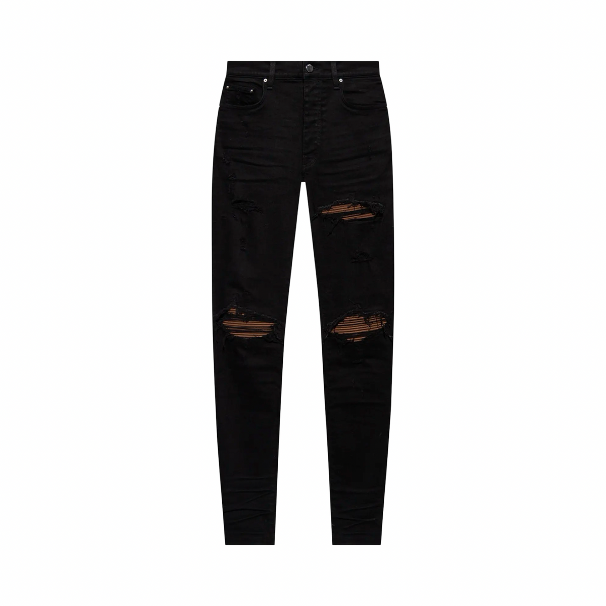 Amiri MX1 Suede Brown Patch Jeans Black