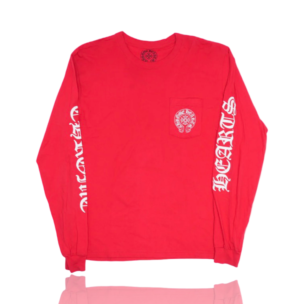 Chrome Hearts Horseshoe Logo Longsleeve Red