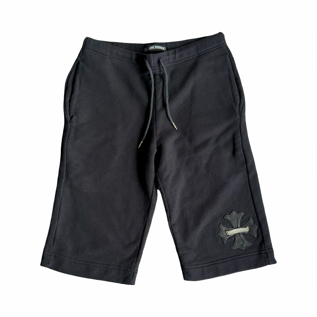 Chrome Hearts Leather Plus Cross Shorts Black