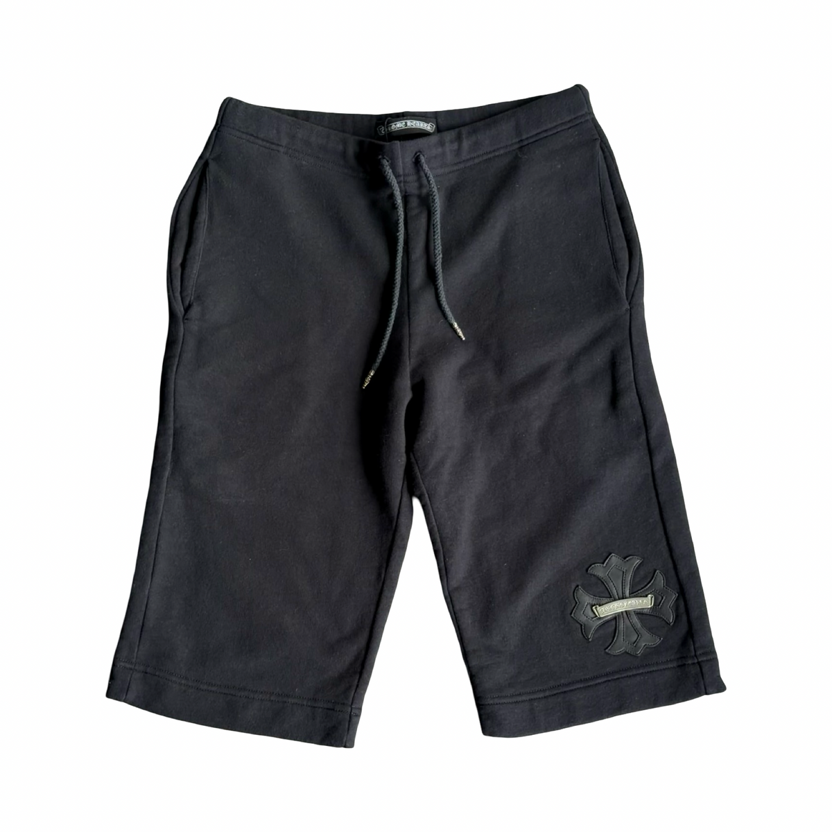 Chrome Hearts Leather Plus Cross Shorts Black