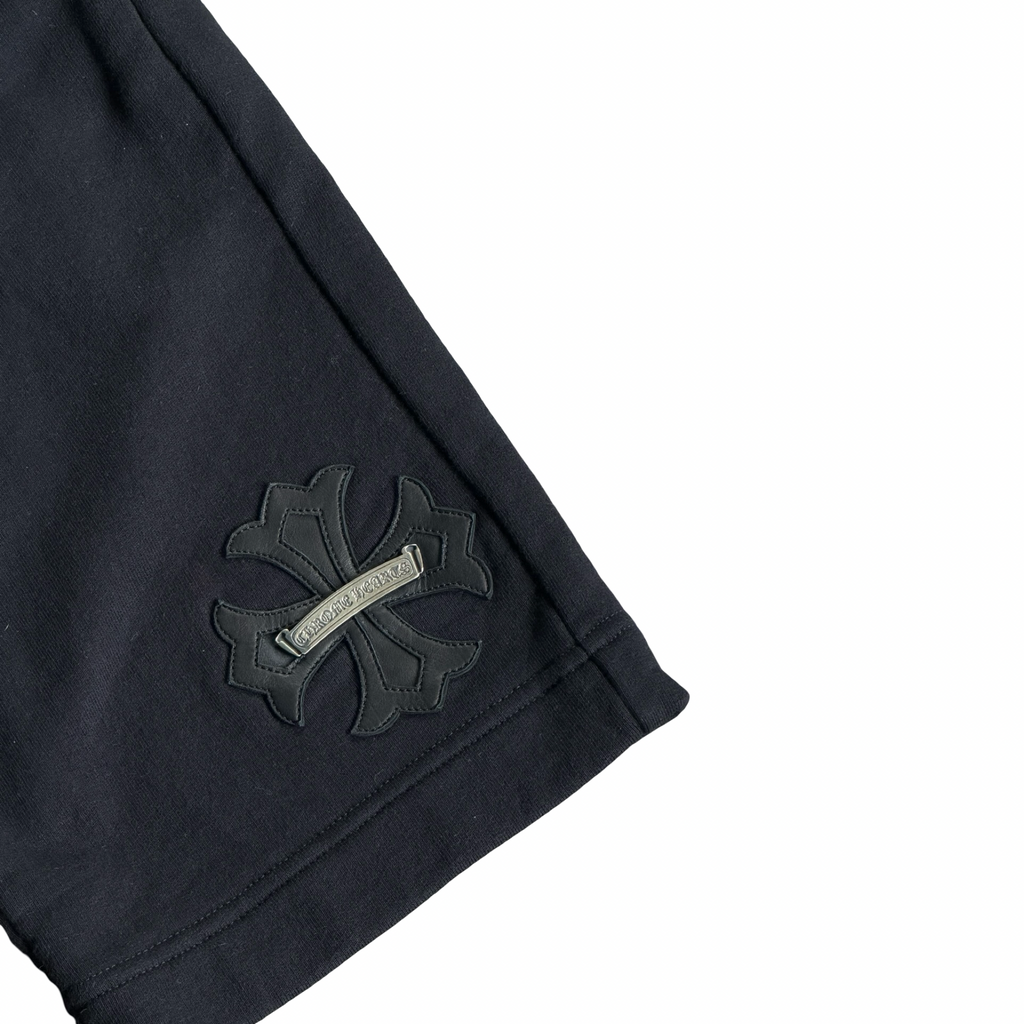 Chrome Hearts Leather Plus Cross Shorts Black
