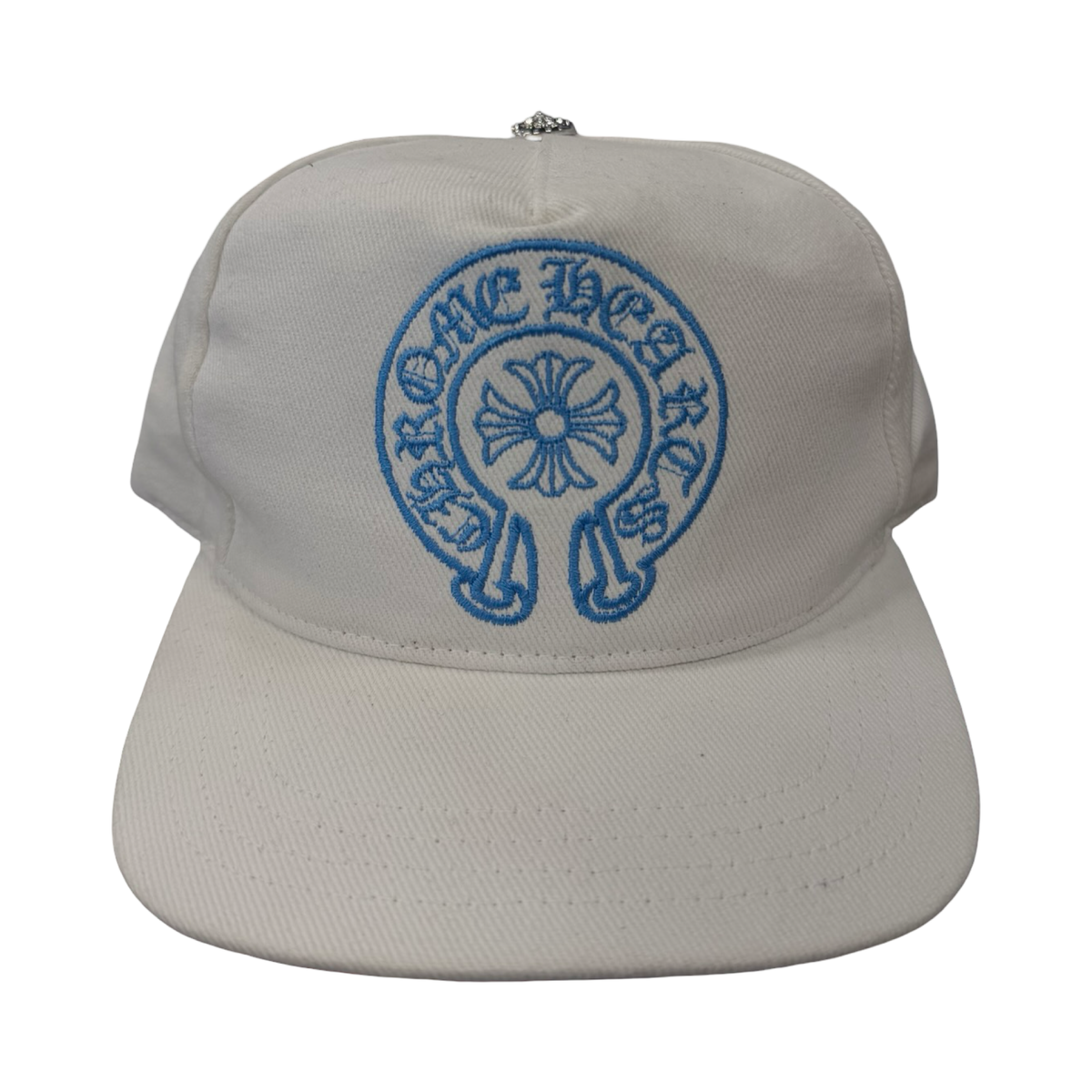 Chrome Hearts Horseshoe Baseball Hat White/Blue