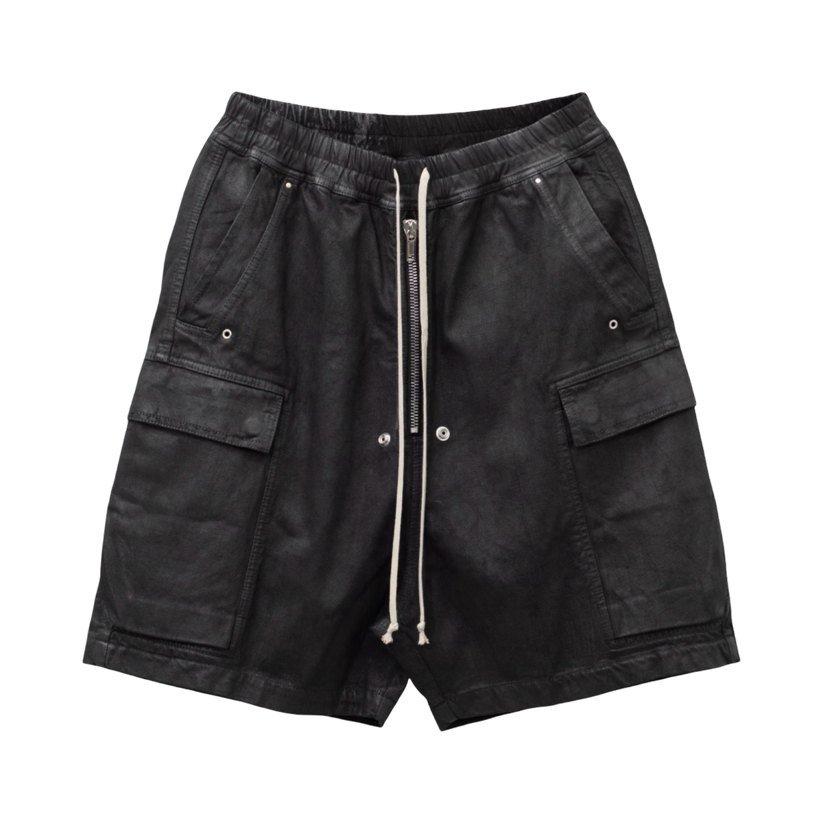 Rick Owens Waxed Cargobela Shorts Black