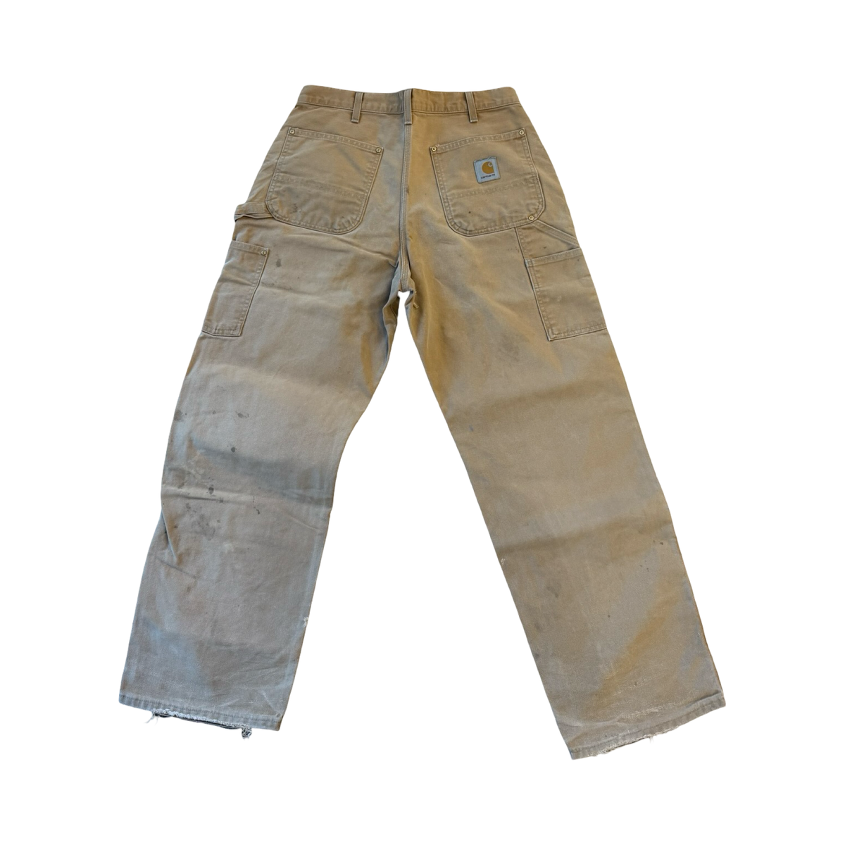 Carhartt Double Knee Blue Paint Splatter Pants Tan