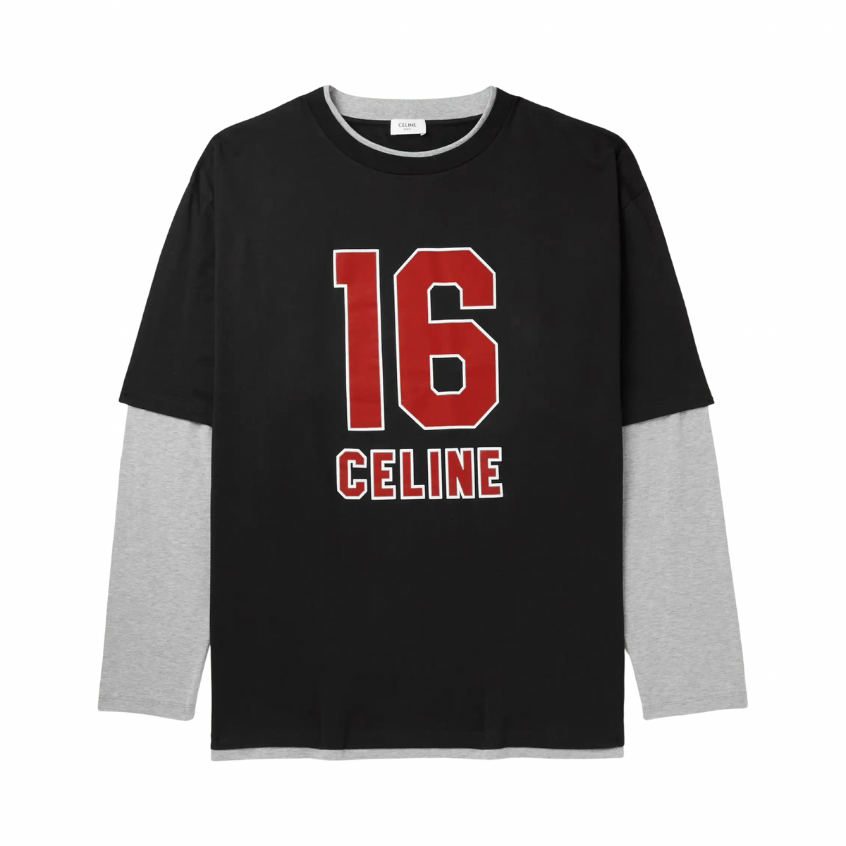 Celine Double Layered Longsleeve Black Red