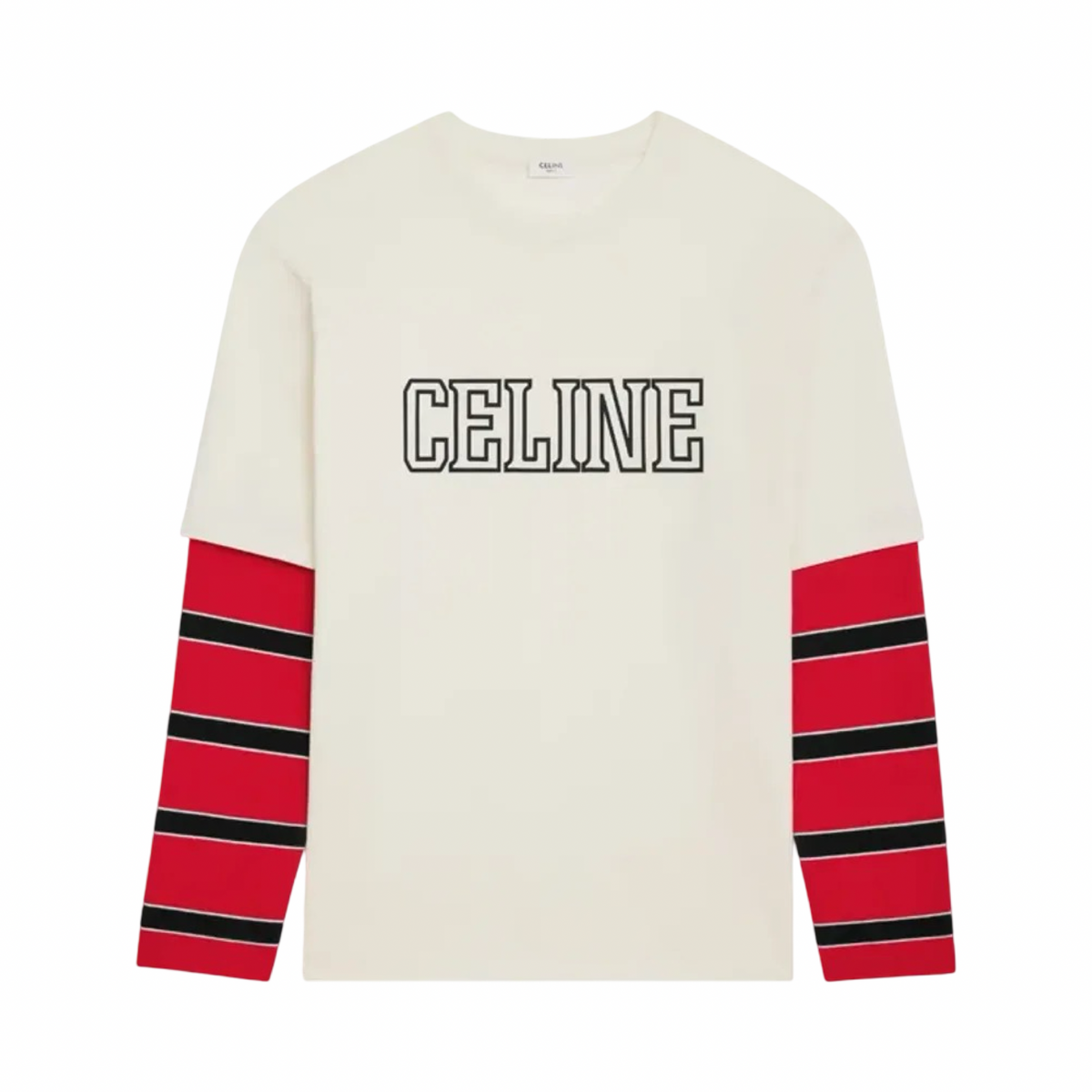 Celine Double Layered Longsleeve White/Red