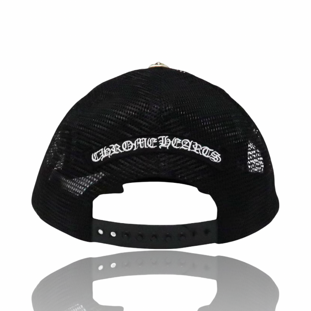Chrome Hearts Triple Cross Hollywood Trucker Black/White