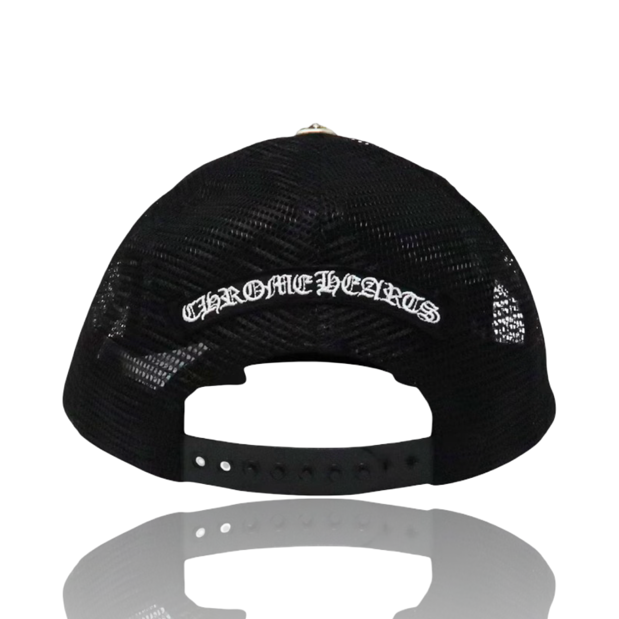 Chrome Hearts Triple Cross Hollywood Trucker Black/White
