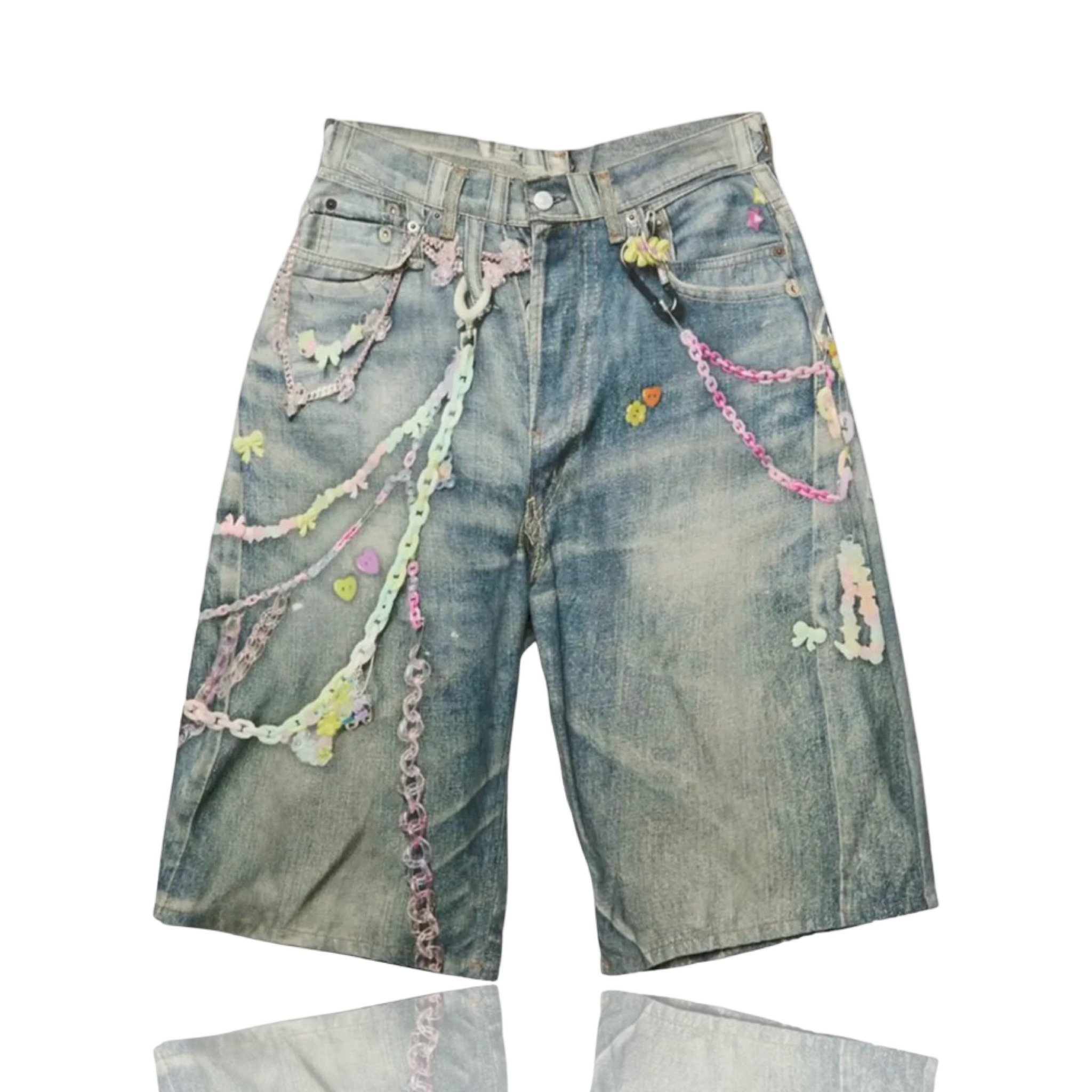Acne Studios Keychain Print Loose Fit Denim
