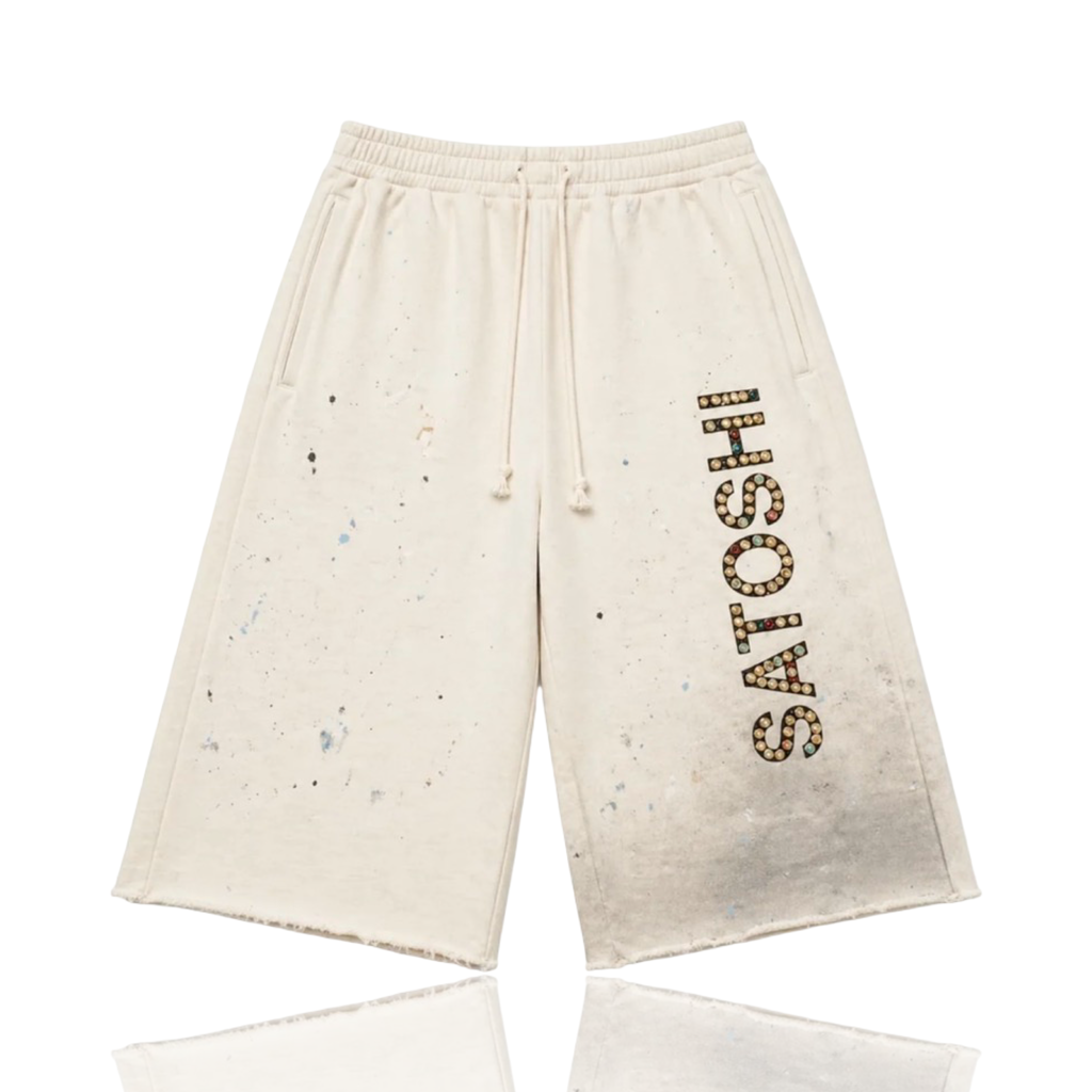 Satoshi Nakamoto Drifter Sweat Shorts White
