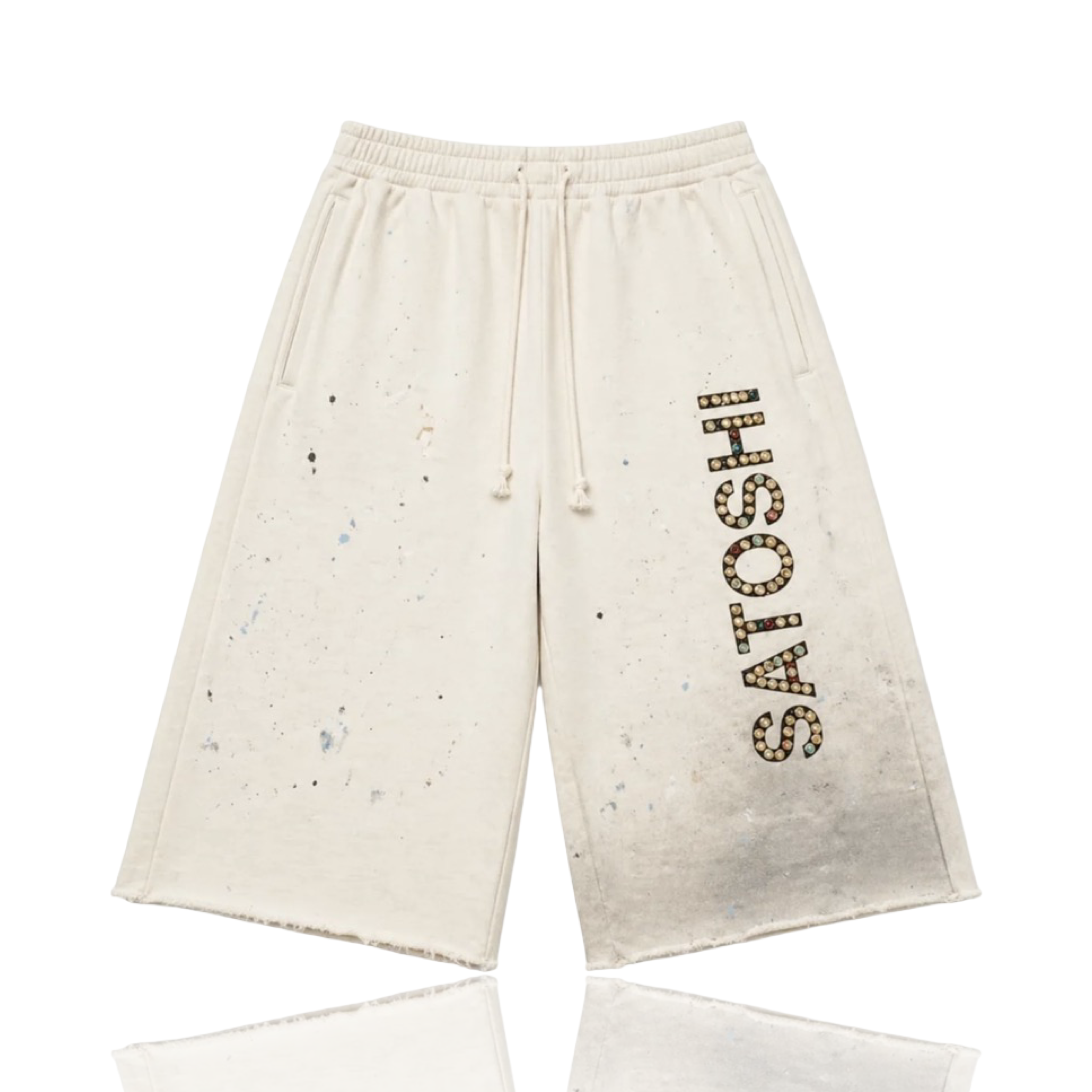 Satoshi Nakamoto Drifter Sweat Shorts White