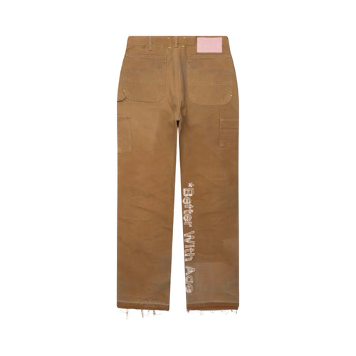 *Better With Age Forgot Double Knee Hand- Beaded Trouser Khaki