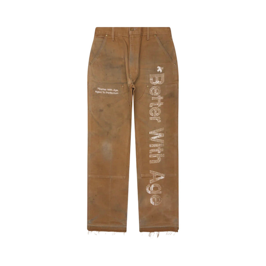 *Better With Age Forgot Double Knee Hand- Beaded Trouser Khaki