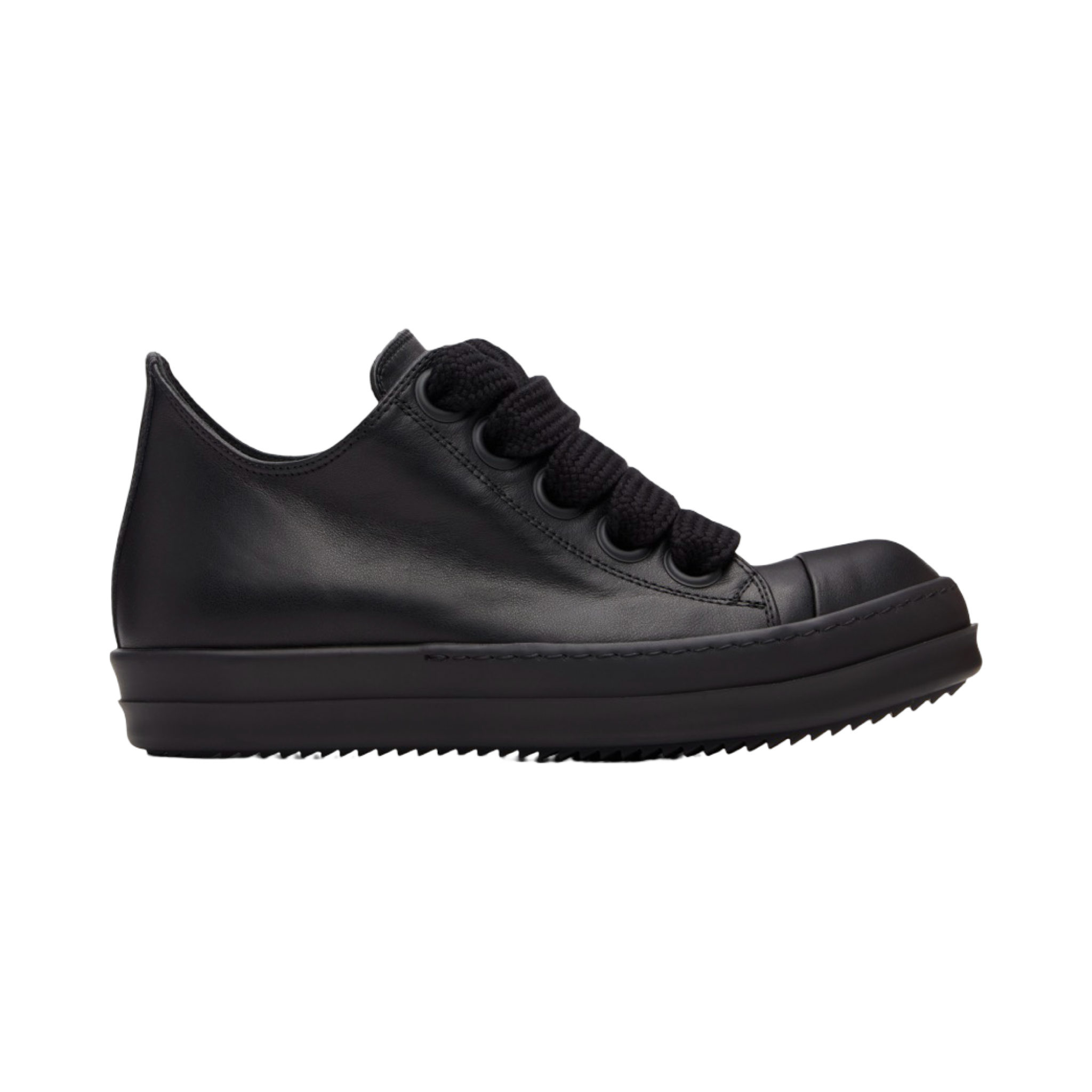 Rick Owens Leather Jumbo Lace Low Black/Black