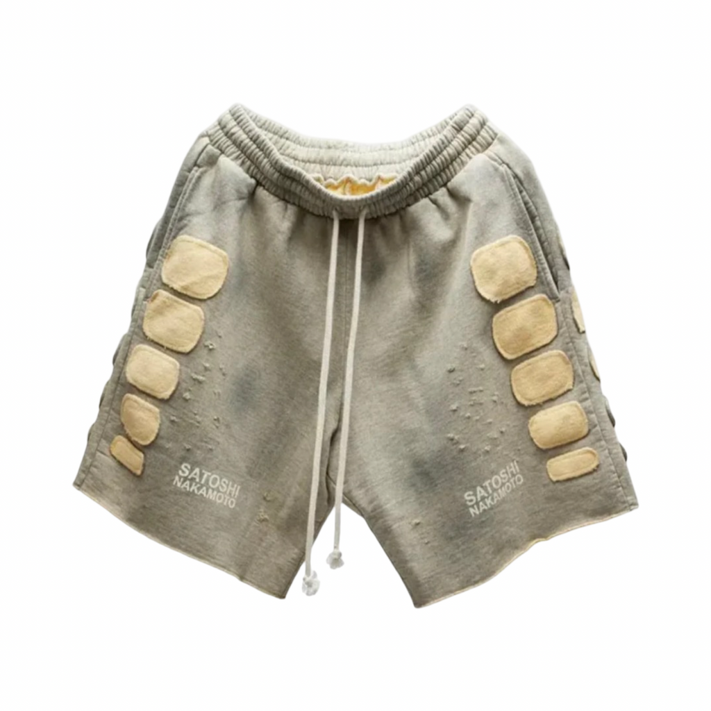 Satoshi Nakamoto Destroyed Patchwork SweatShorts