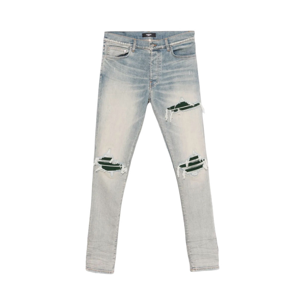 Amiri MX1 Clay Indigo Green Patch Denim