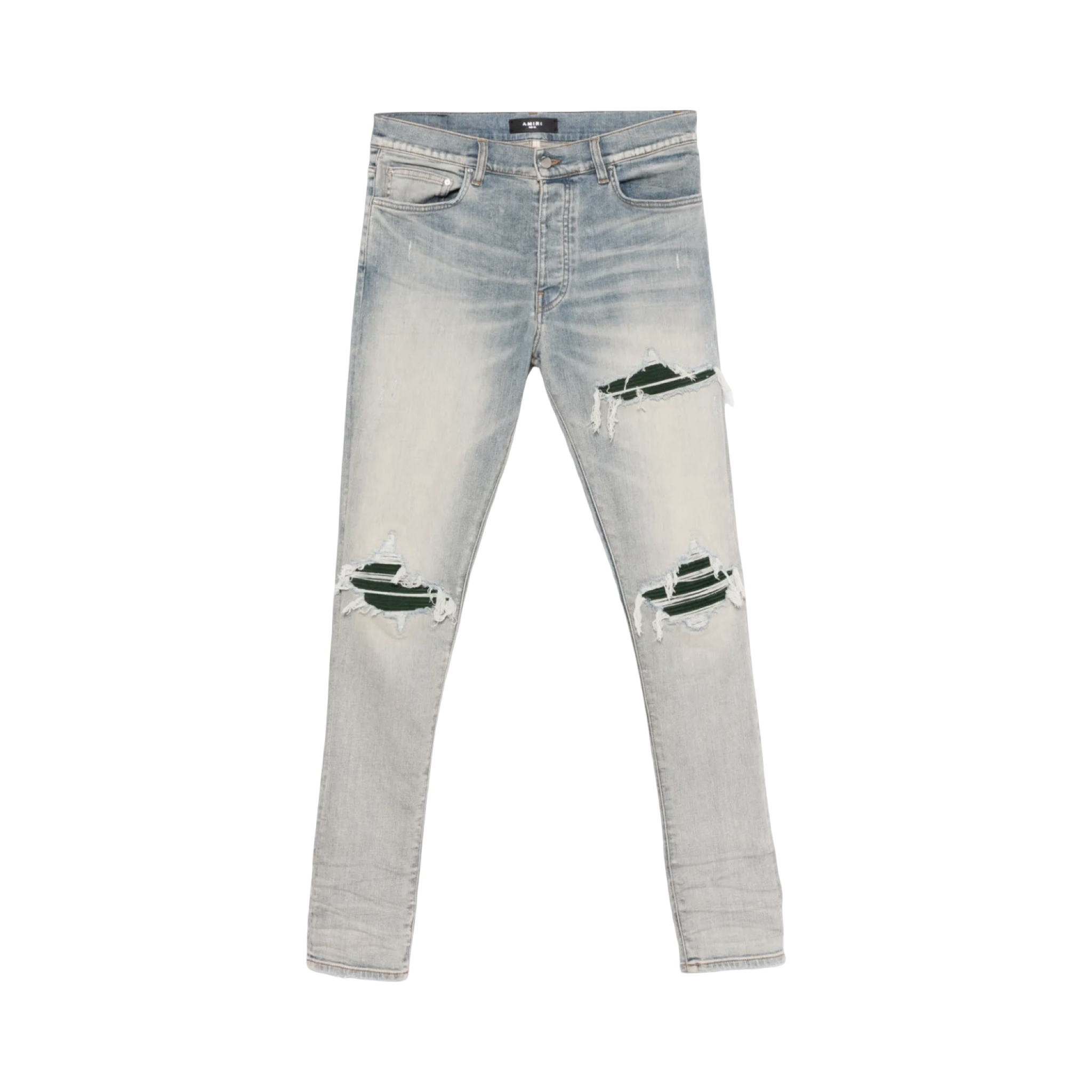 Amiri MX1 Clay Indigo Green Patch Denim