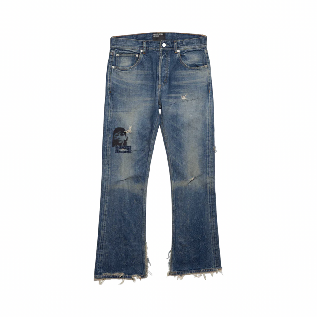Amiri MX1 Clay Indigo Green Patch Denim