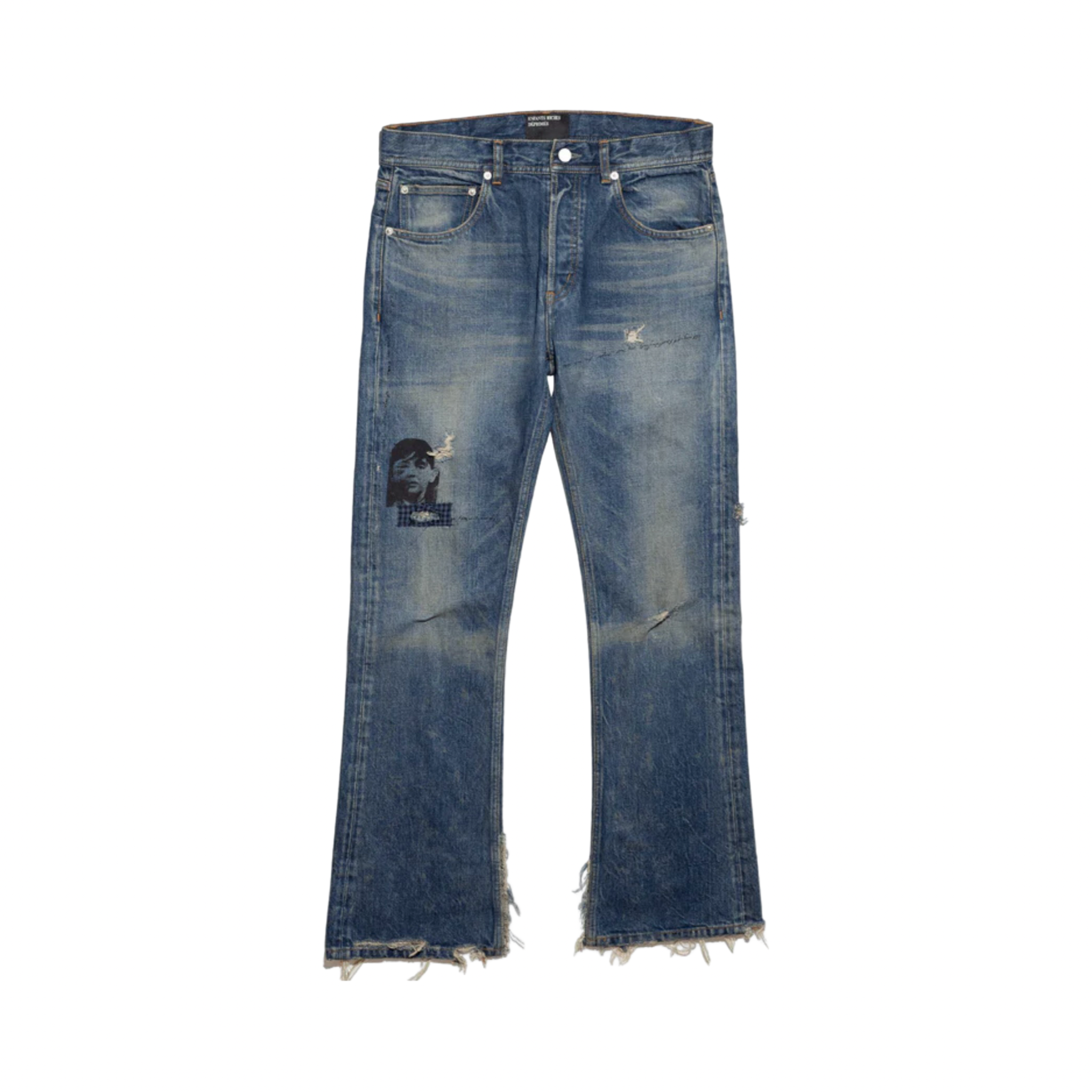 Amiri MX1 Clay Indigo Green Patch Denim