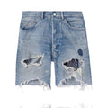 Saint Michael Damaged Distressed Shorts Blue