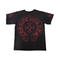 Chrome Hearts Vintage Red Horseshoe Vintage T Shirts Black