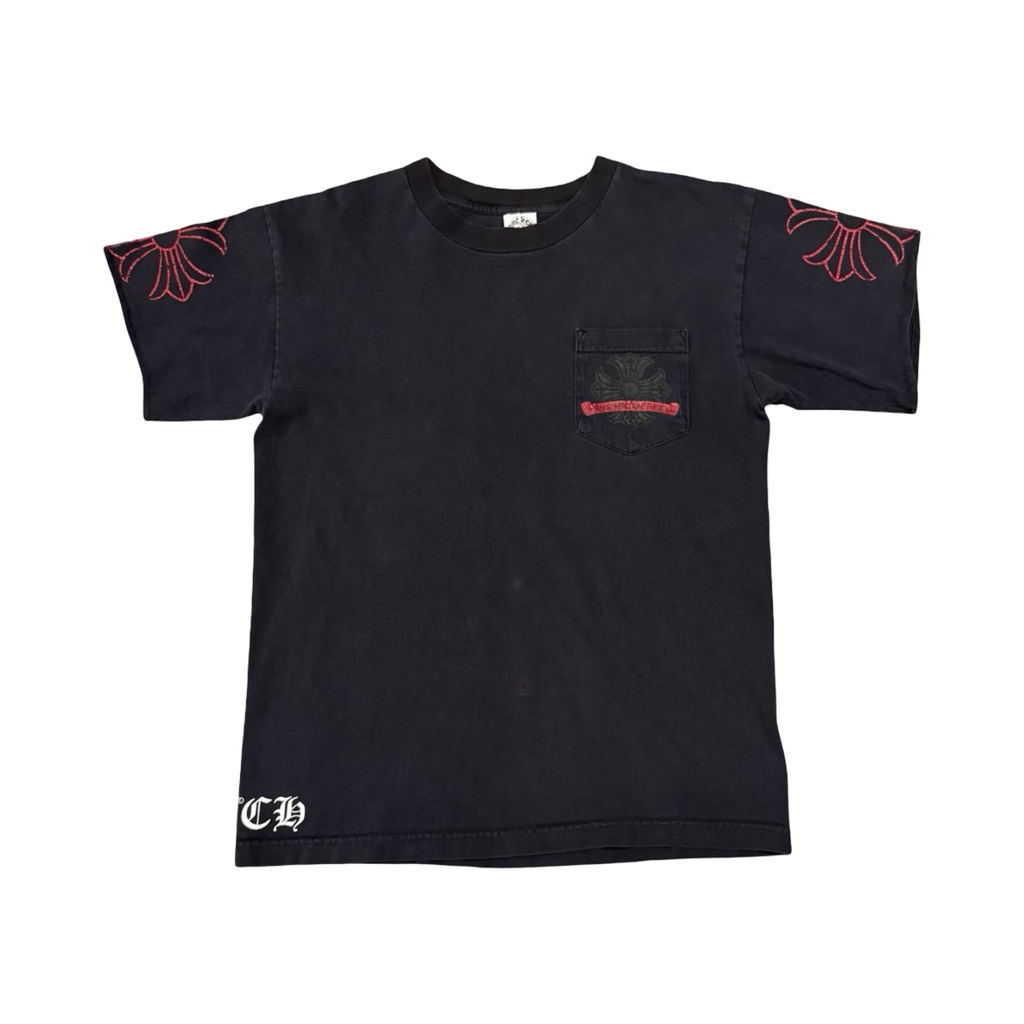 Chrome Hearts Vintage Red Horseshoe Vintage T Shirts Black