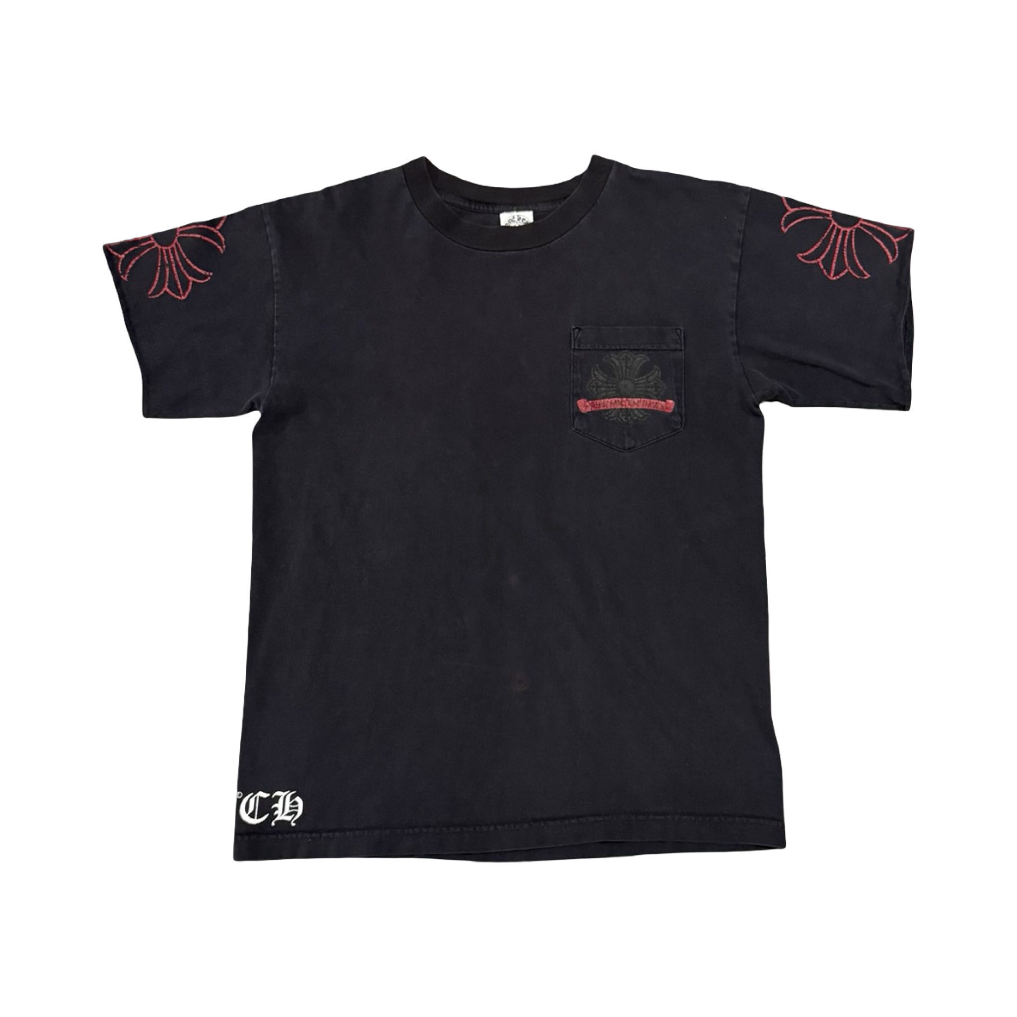 Chrome Hearts Vintage Red Horseshoe Vintage T Shirts Black