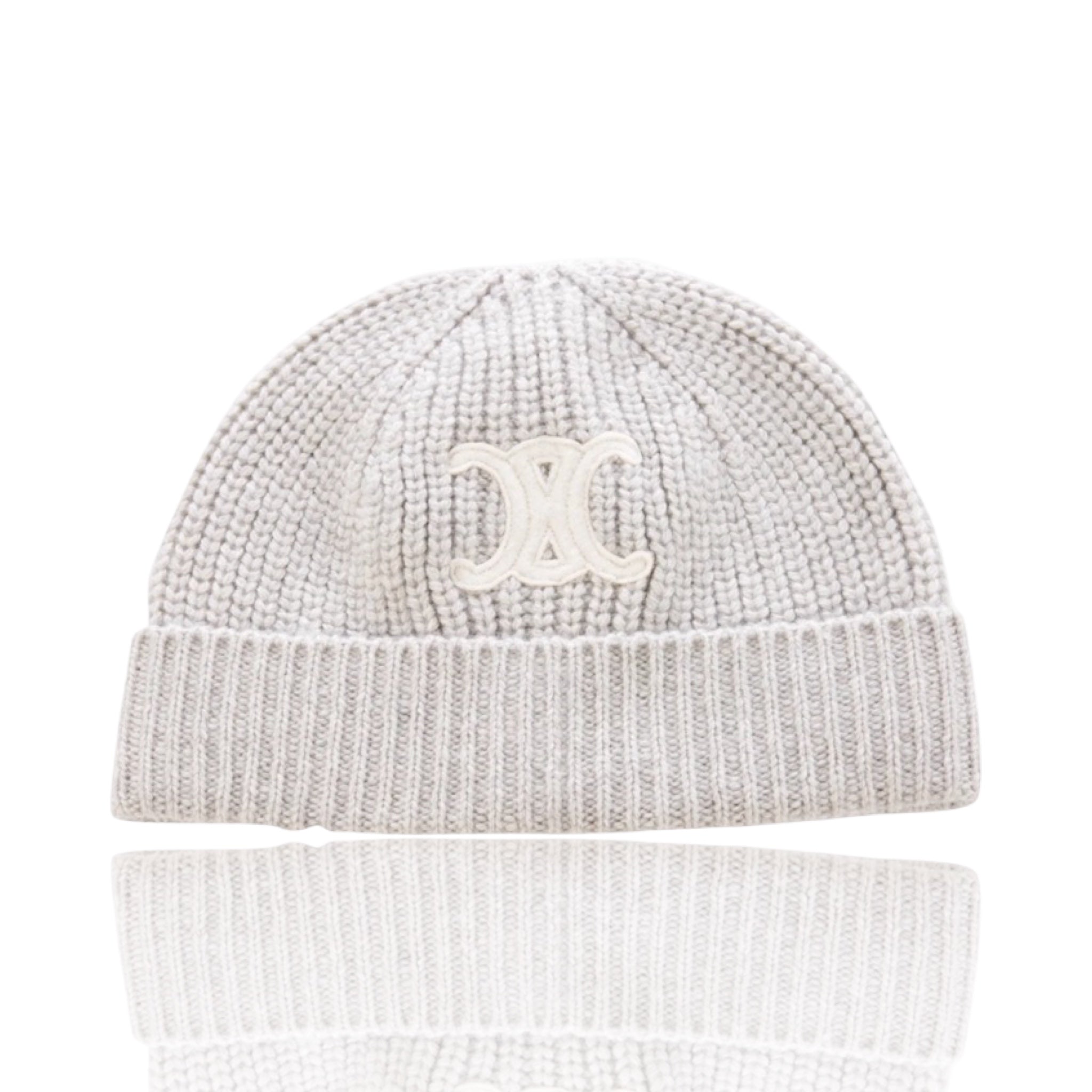 Celine Grey Triomphe Beanie