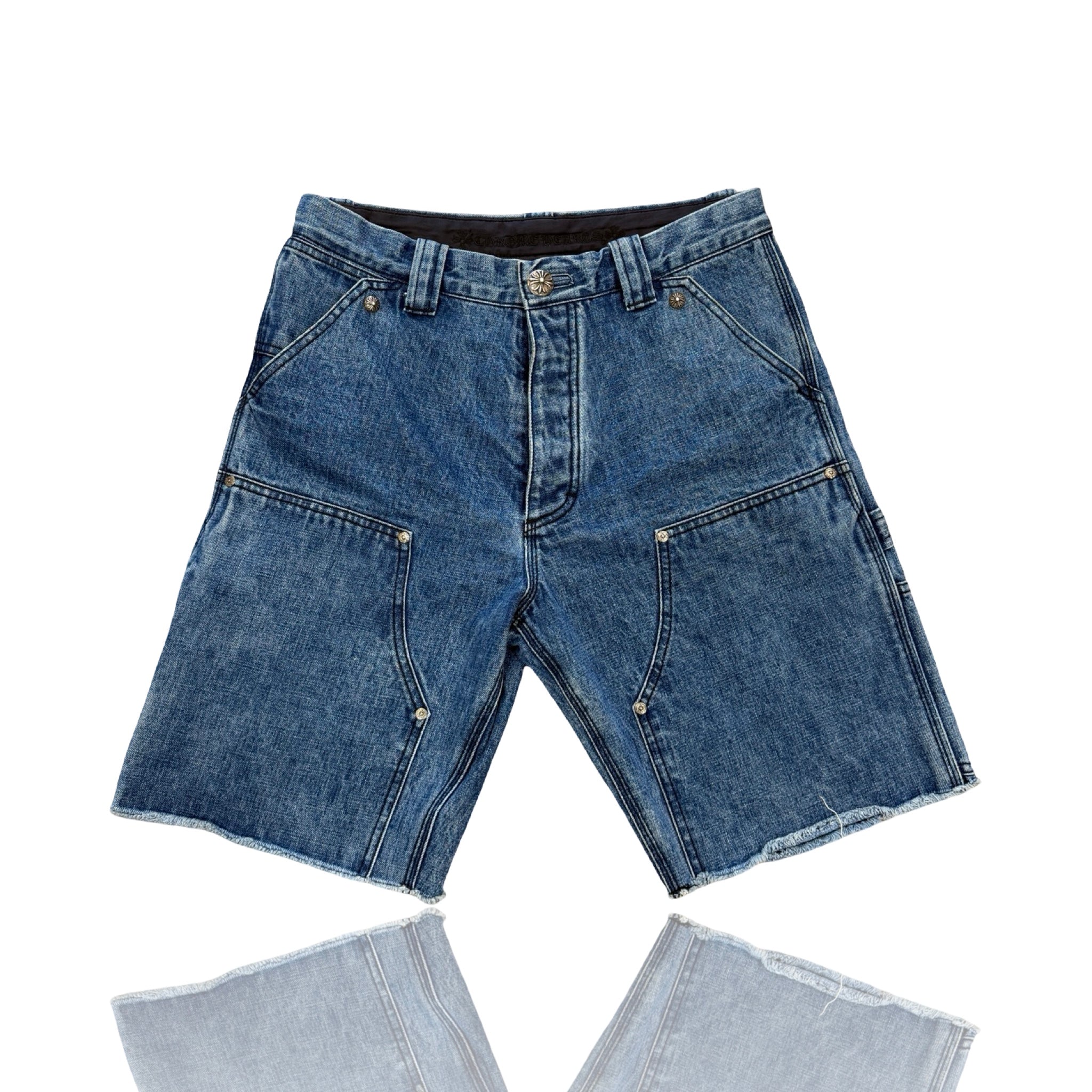 Chrome Hearts Double Knee Carpenter Denim Shorts Blue