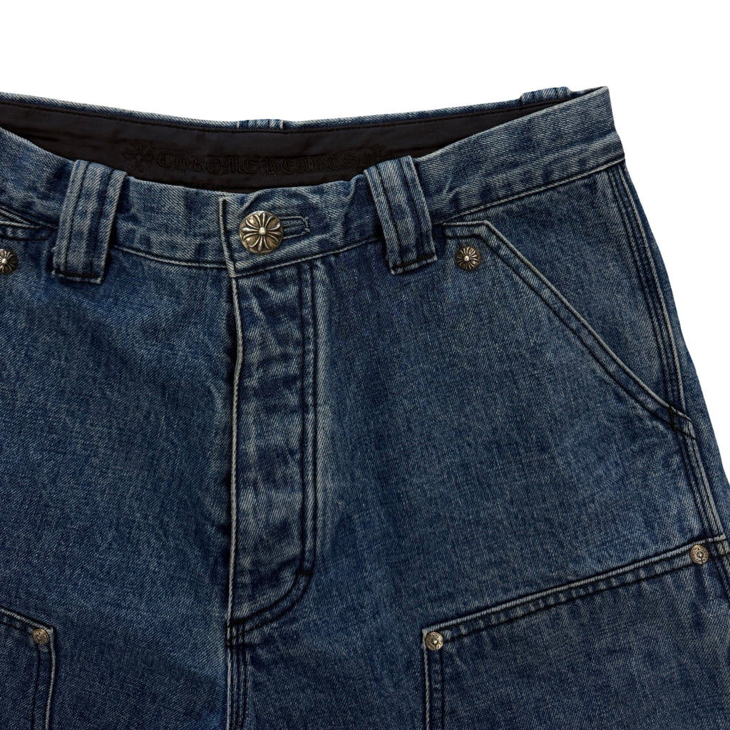 Chrome Hearts Double Knee Carpenter Denim Shorts Blue