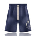 Amiri 22 Distressed Logo Shorts Navy