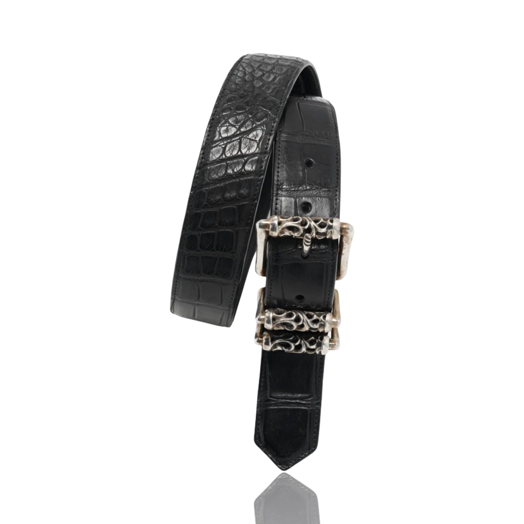 Chrome Hearts Alligator Roller Belt Black
