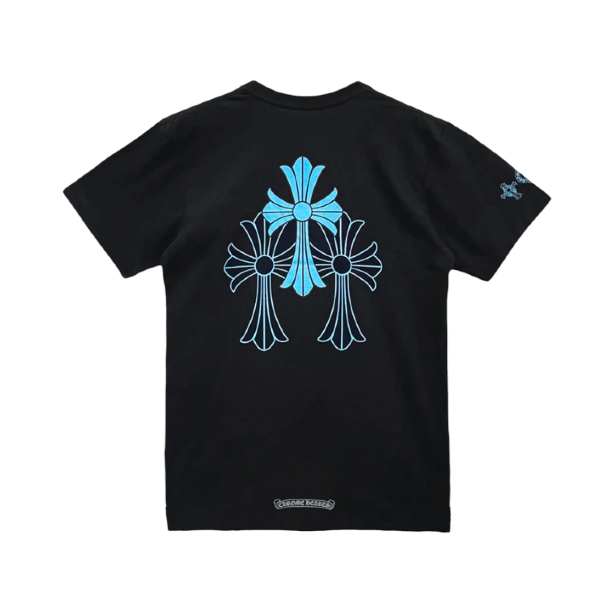 Chrome Hearts Triple Blue Cross Multi Logo Tee Black