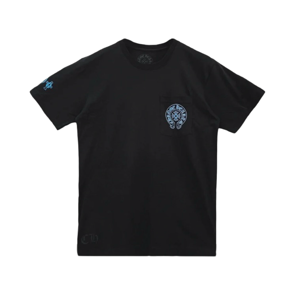Chrome Hearts Triple Blue Cross Multi Logo Tee Black