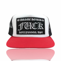 Chrome Hearts Fuck Hollywood Trucker Black White/Black/Red