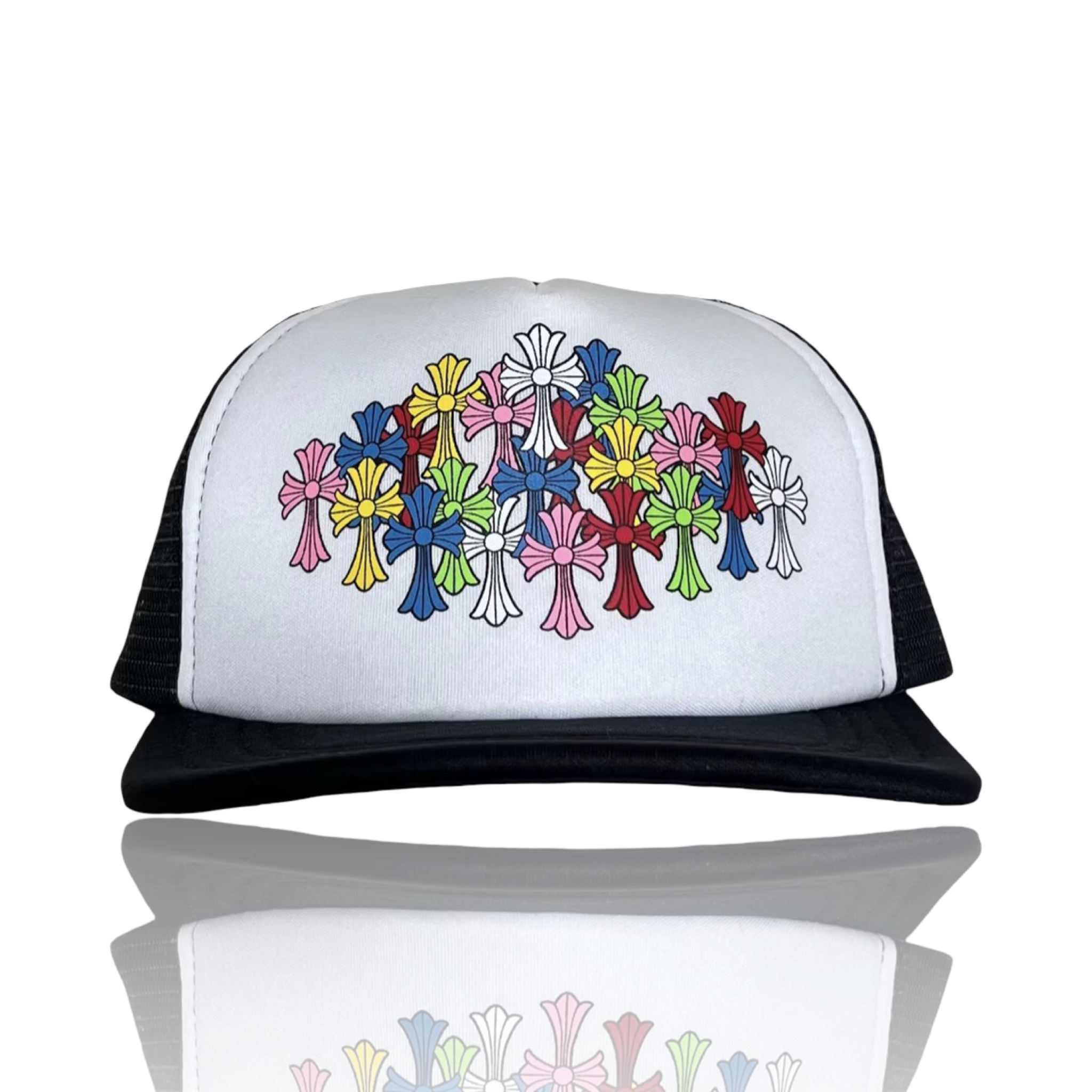Chrome Hearts Multicolor Cemetery Cross Trucker Black