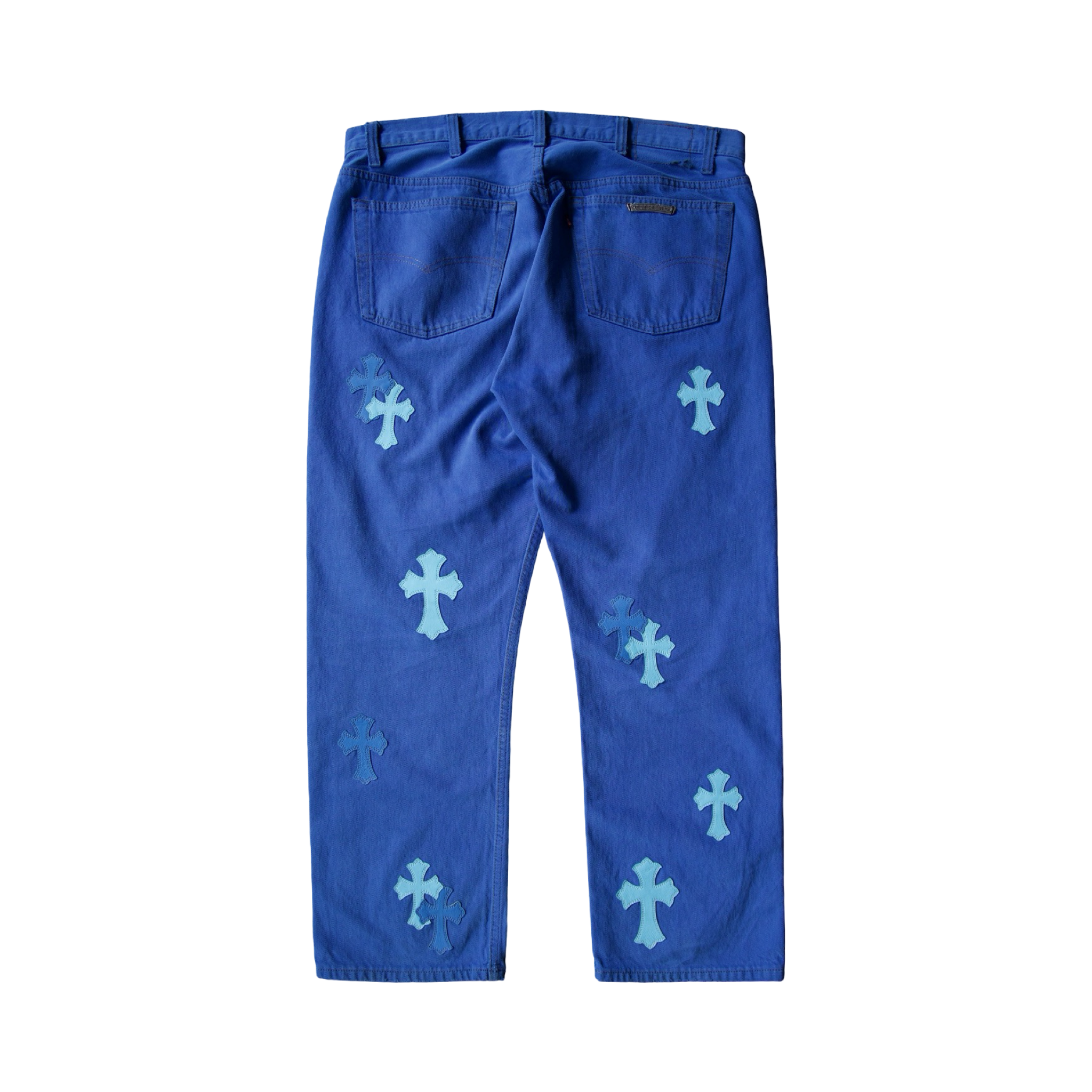 Chrome Hearts Levis London Exclusive Blue Dyed Cross Patch Jeans
