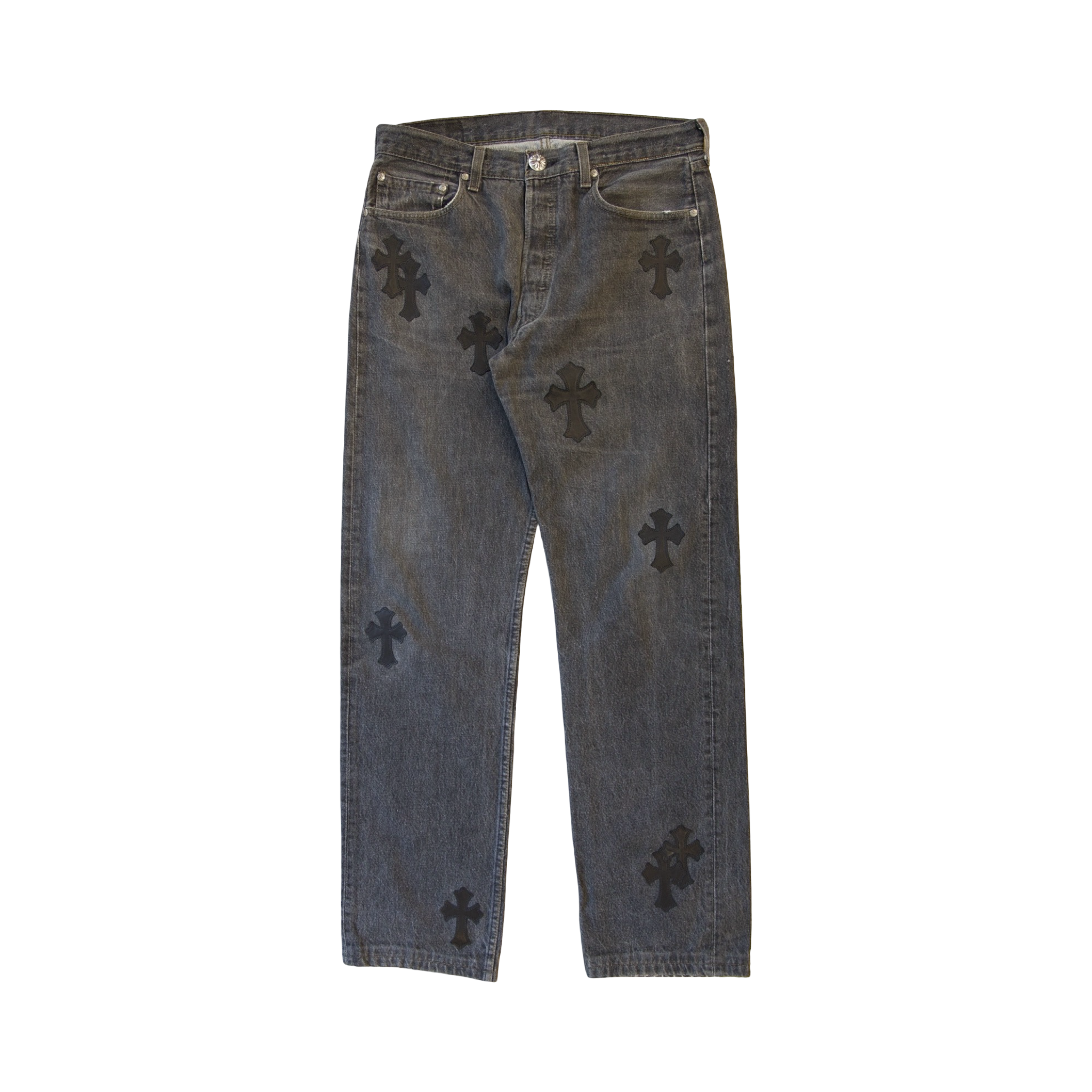 Chrome Hearts Levi's 501 Cross Patch Black Wash Jeans
