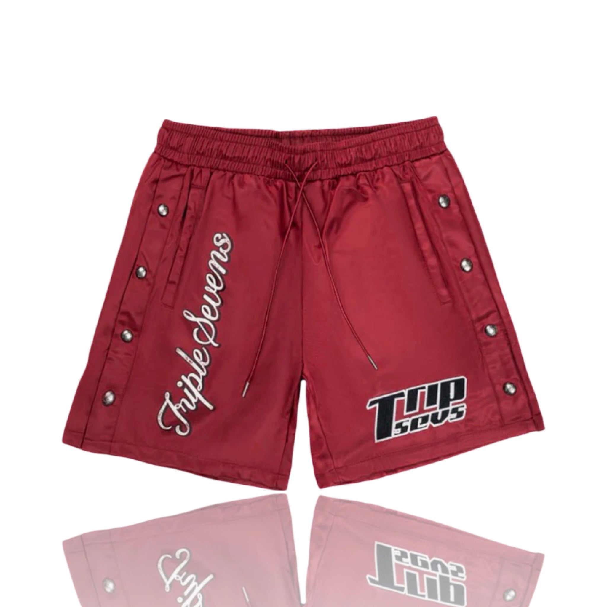 Triple Sevens 07 Nylon Button Up Shorts Red