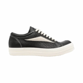 Rick Owens Tumbled Leather Vintage Sneaks Black/Milk
