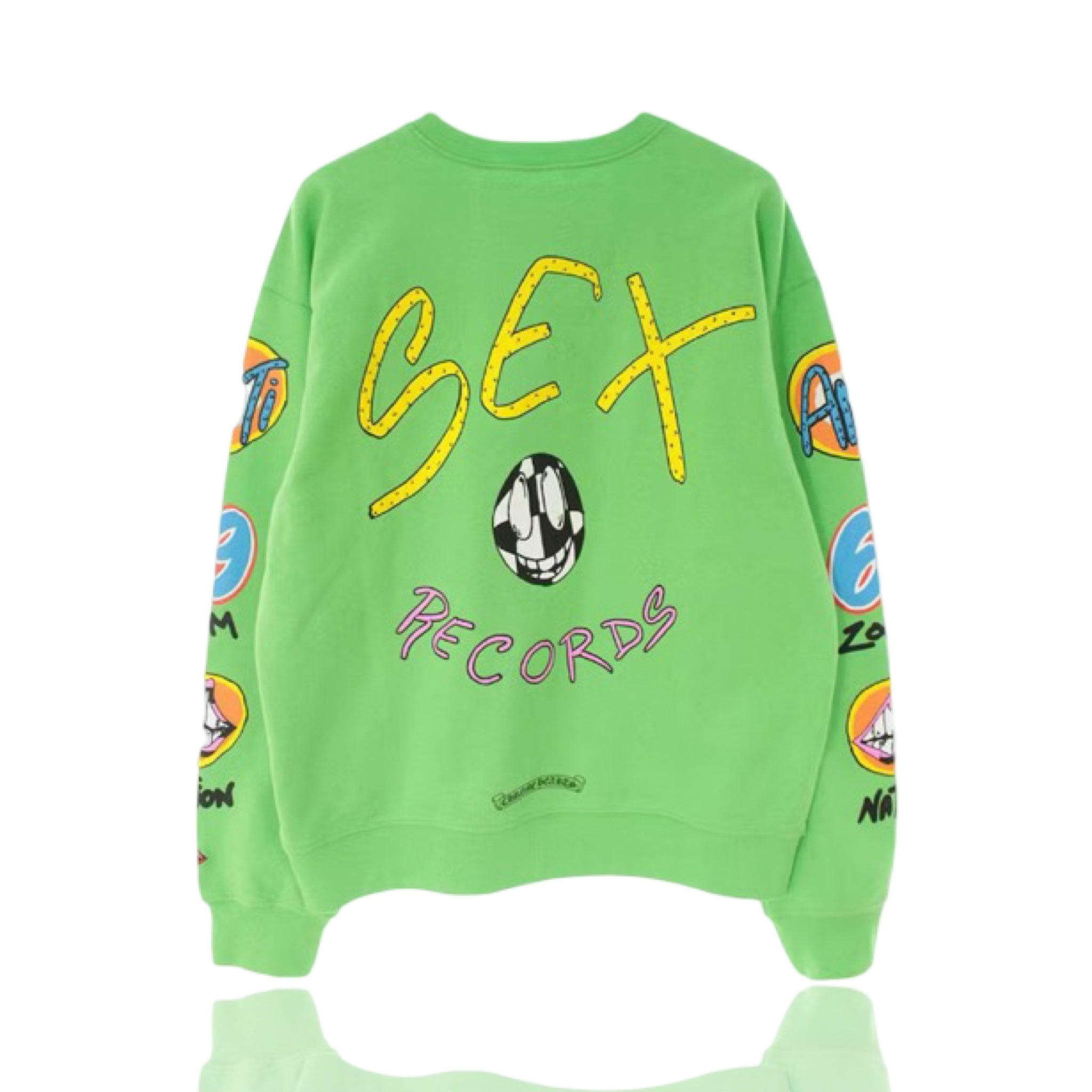 Chrome Hearts X Matty Boy Sex Records Logo Slime Green Crewneck