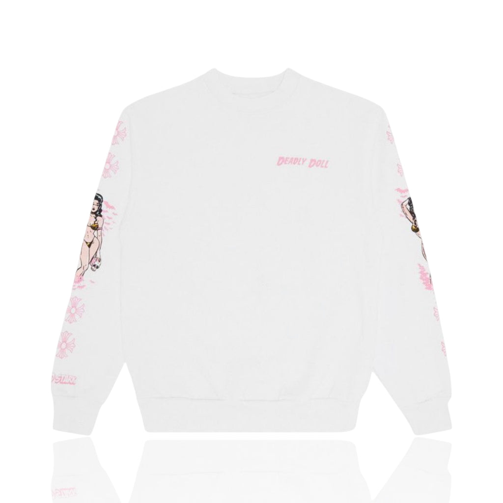 Chrome Hearts Deadly Doll White/Pink Crewneck