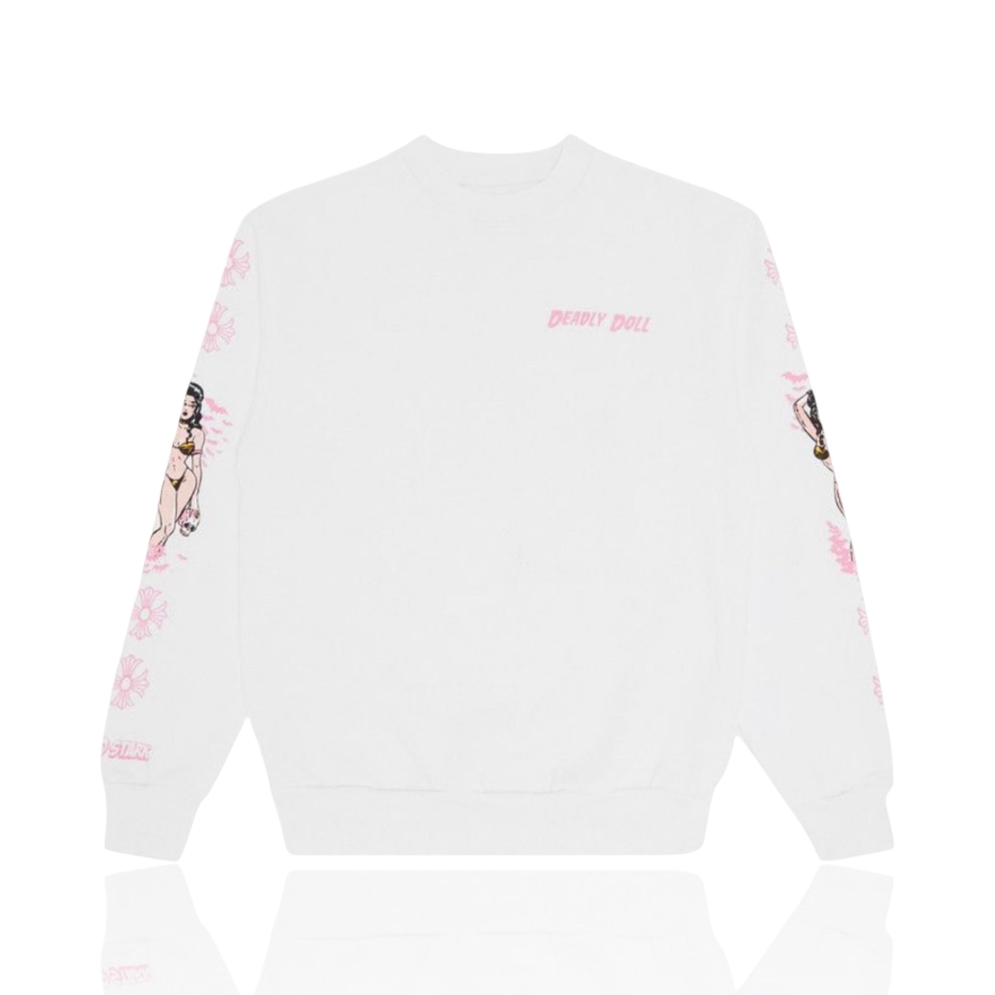 Chrome Hearts Deadly Doll White/Pink Crewneck