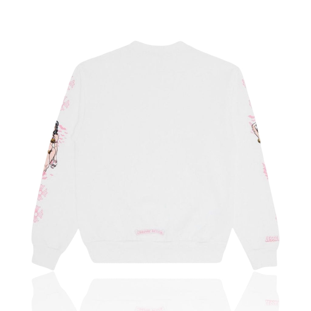 Chrome Hearts Deadly Doll White/Pink Crewneck