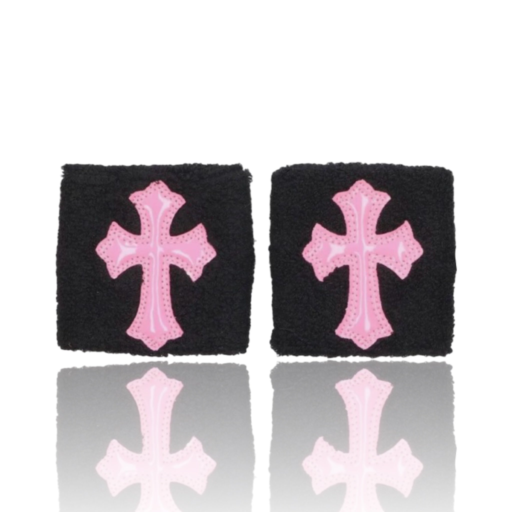 Chrome Hearts Leather Wristband Black/Pink