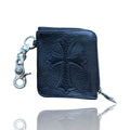 Chrome Hearts Fancy Link Leather Cross Patch Silver Scroll Wallet