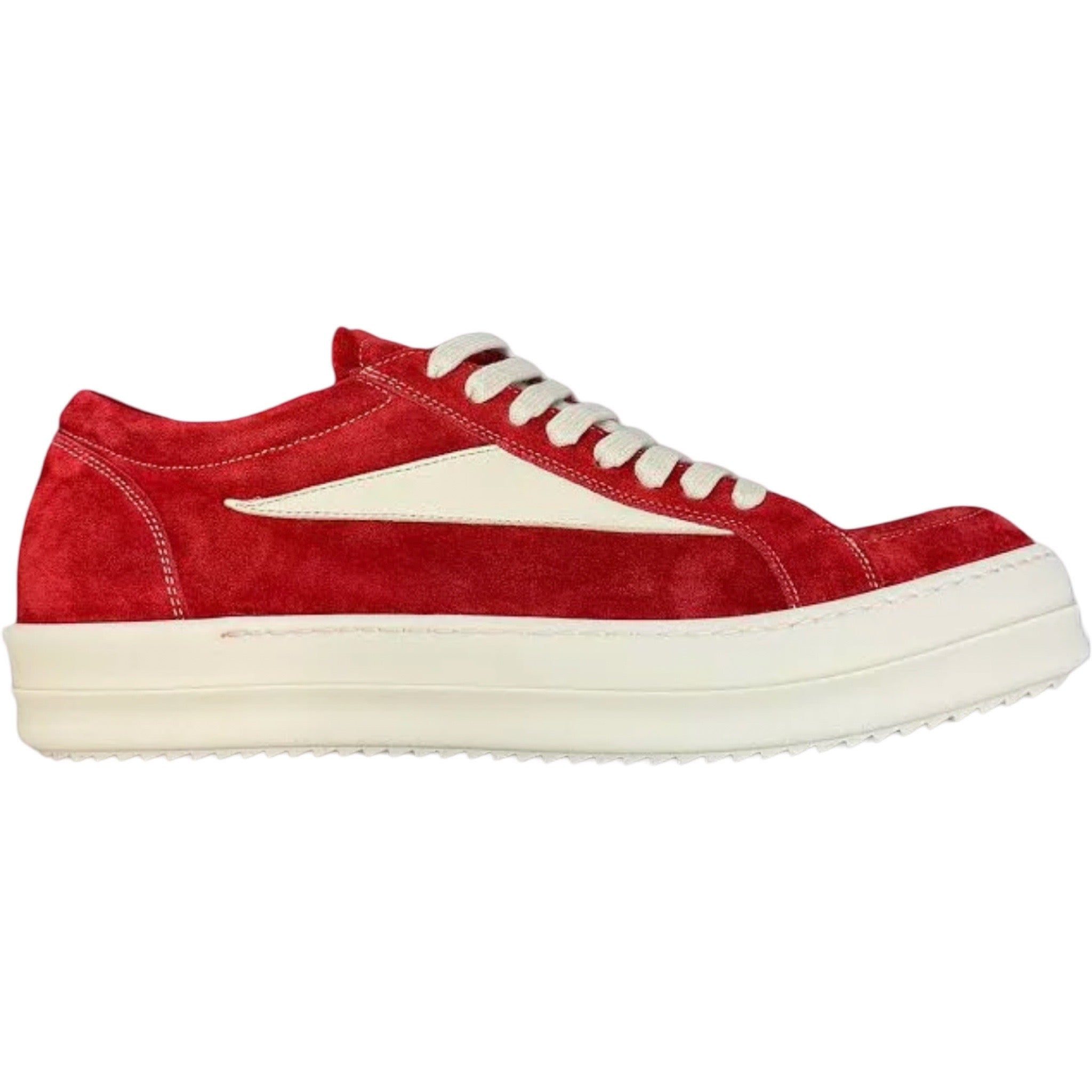 Rick Owens Suede Vintage Sneaks Carnelian/Milk