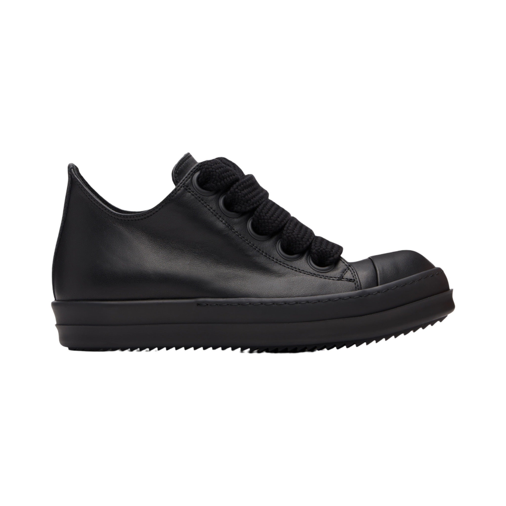 Rick Owens Leather Jumbo Lace Low Black/Black